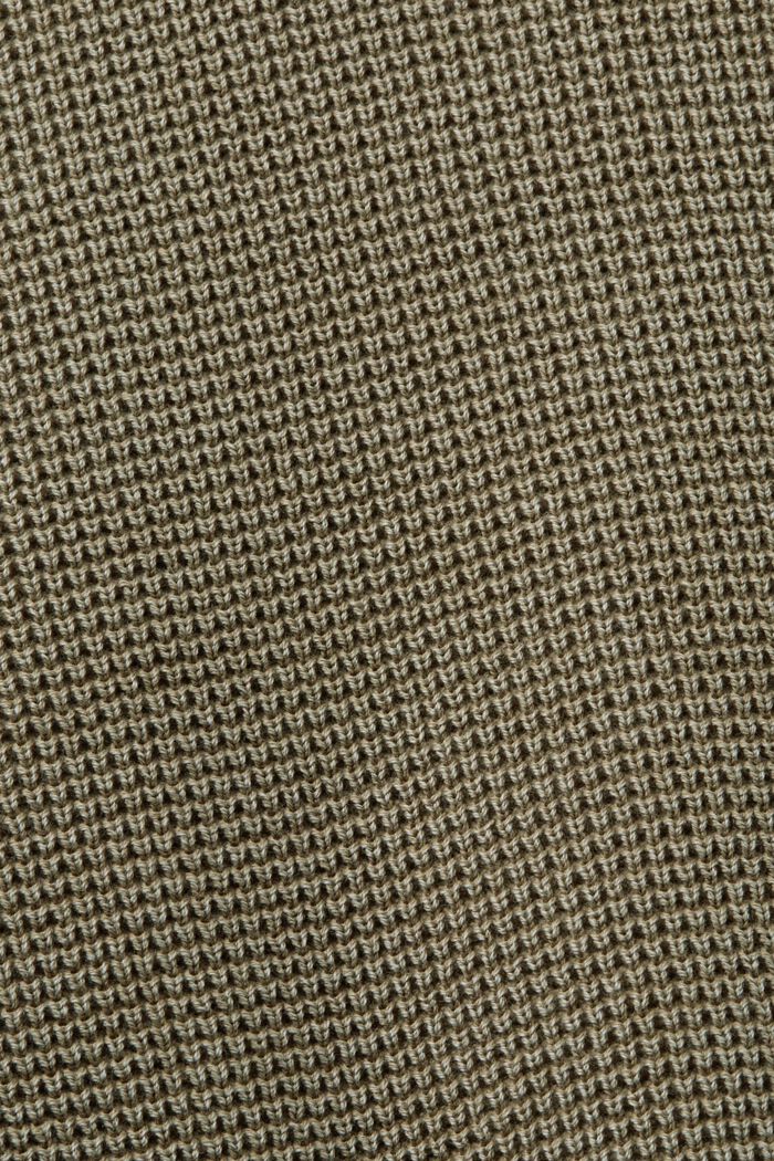 Maglia basic con scollo a giro, 100% cotone, KHAKI GREEN, detail image number 4