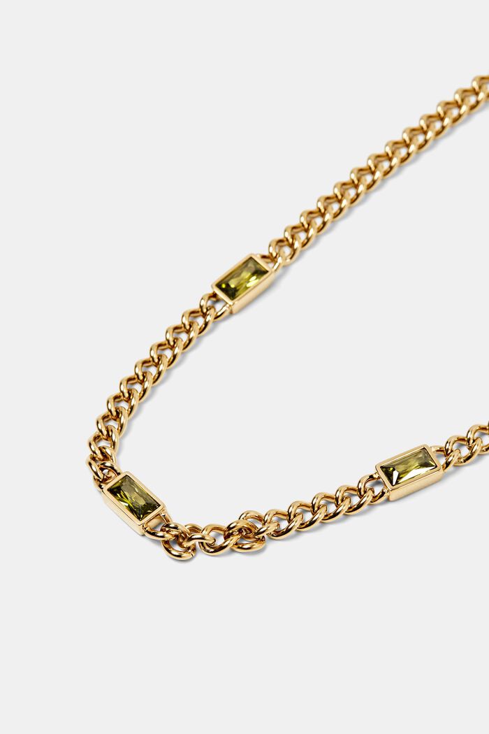 Collana a maglie con zirconia, GOLD, detail image number 1