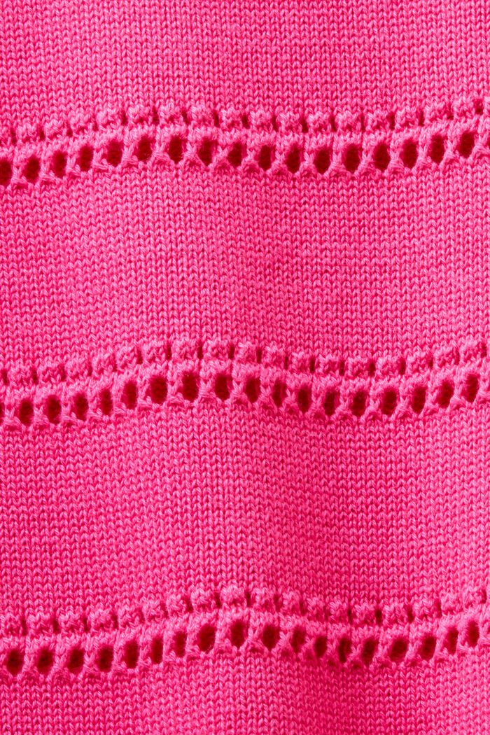 Pullover pointelle a manica corta, PINK FUCHSIA, detail image number 4