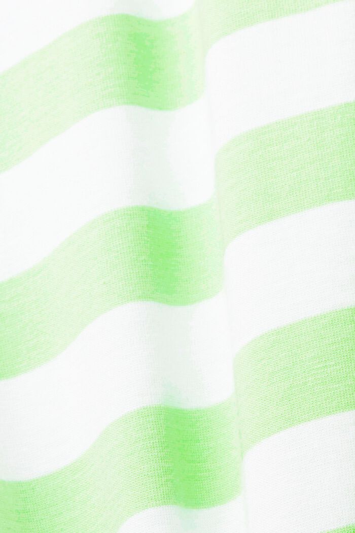 T-shirt a righe in cotone, CITRUS GREEN, detail image number 5