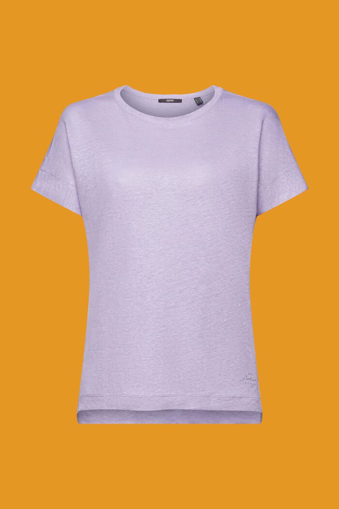 T-shirt in lino, LAVENDER, detail image number 7