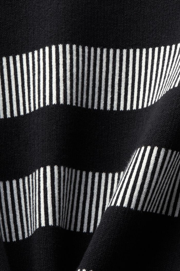 Pullover girocollo a righe jacquard, BLACK, detail image number 5