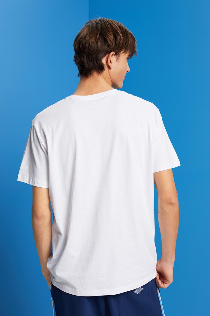 T-shirt in cotone con stampa, WHITE, detail image number 3