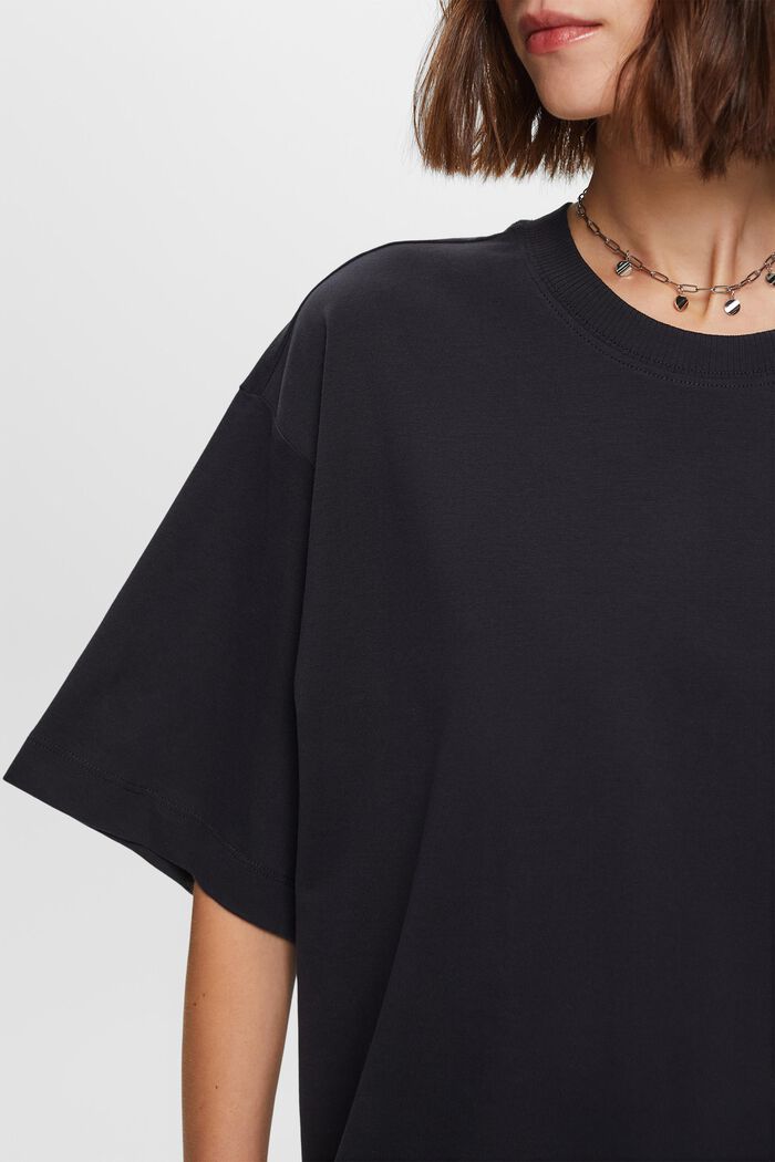 T-shirt oversize in cotone, BLACK, detail image number 3