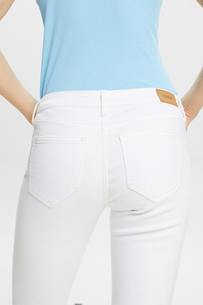 Jeans capri a vita media, WHITE, detail image number 4
