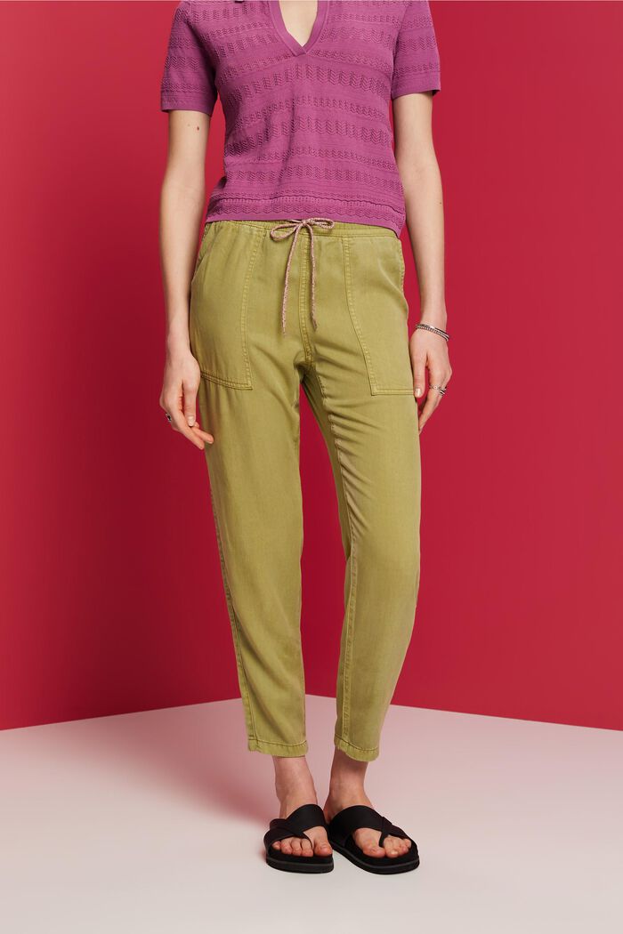 Pantaloni con cintura elastica, PISTACHIO GREEN, detail image number 0
