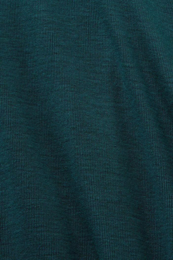 Maglia dolcevita a maniche lunghe in jersey, EMERALD GREEN, detail image number 5