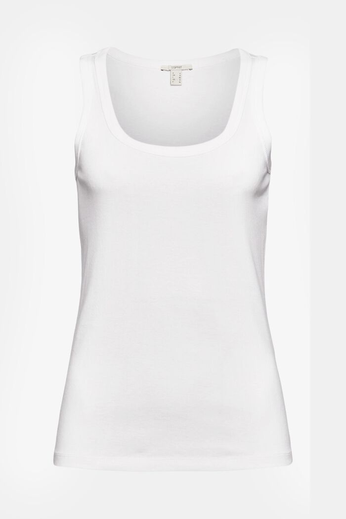 Top basic in 100% cotone biologico, WHITE, detail image number 7