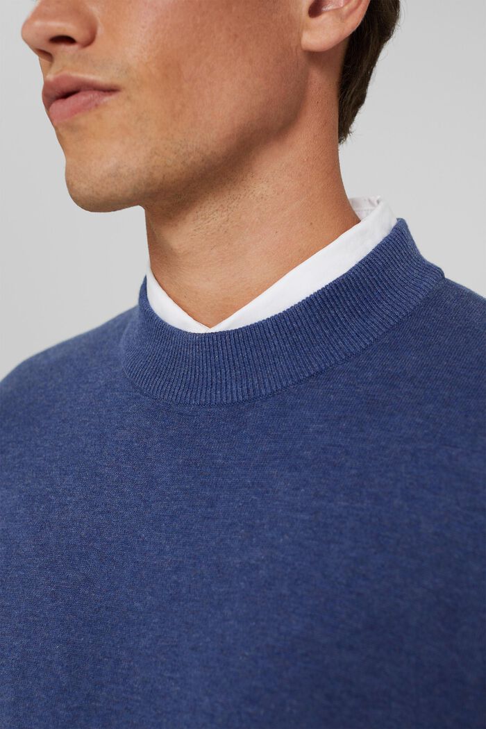 Pullover in 100% cotone biologico, GREY BLUE, detail image number 2