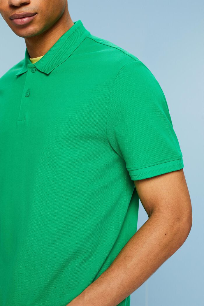 Polo in cotone piqué, GREEN, detail image number 3