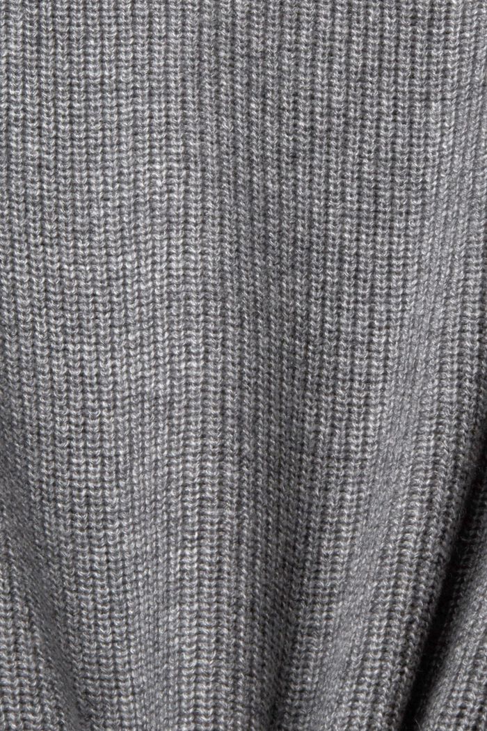 Gilet in maglia a coste in misto lana, MEDIUM GREY, detail image number 1