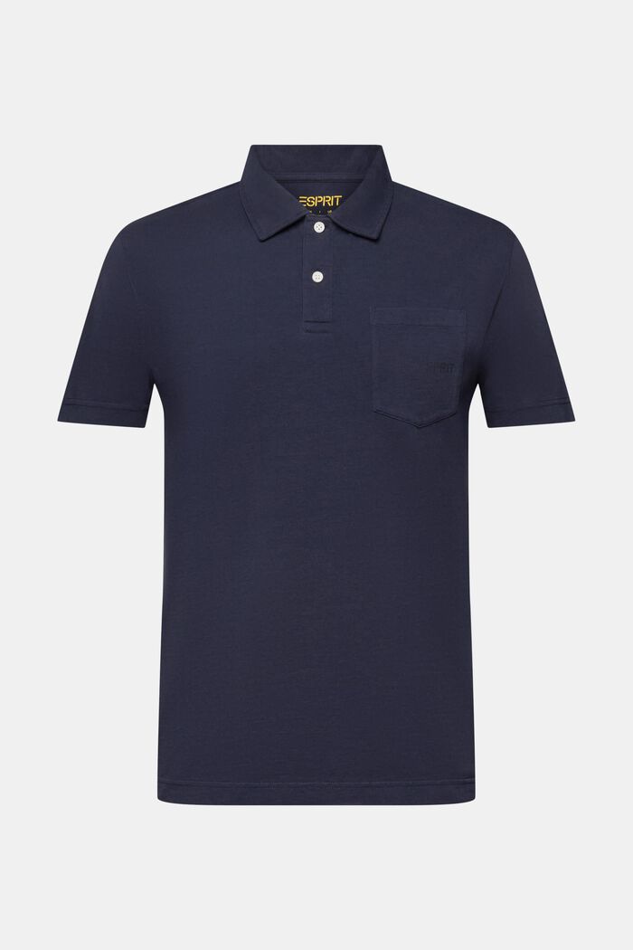 Polo in cotone con logo, NAVY, detail image number 5