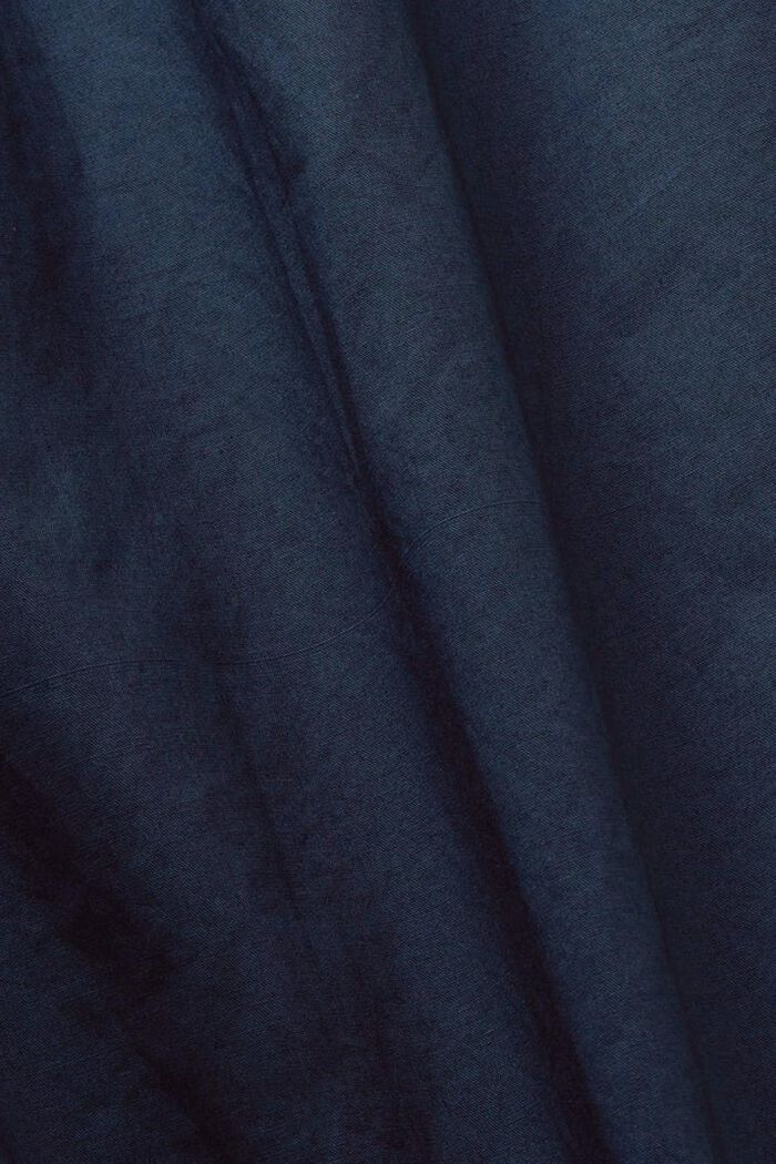 Abito camicia con cintura da annodare, 100% cotone, PETROL BLUE, detail image number 5