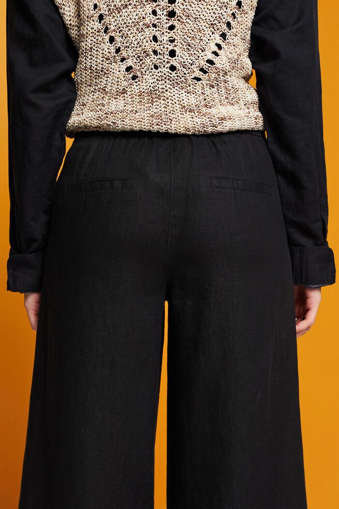 Pantaloni di lino dalla vestibilità ampia, BLACK, detail image number 2