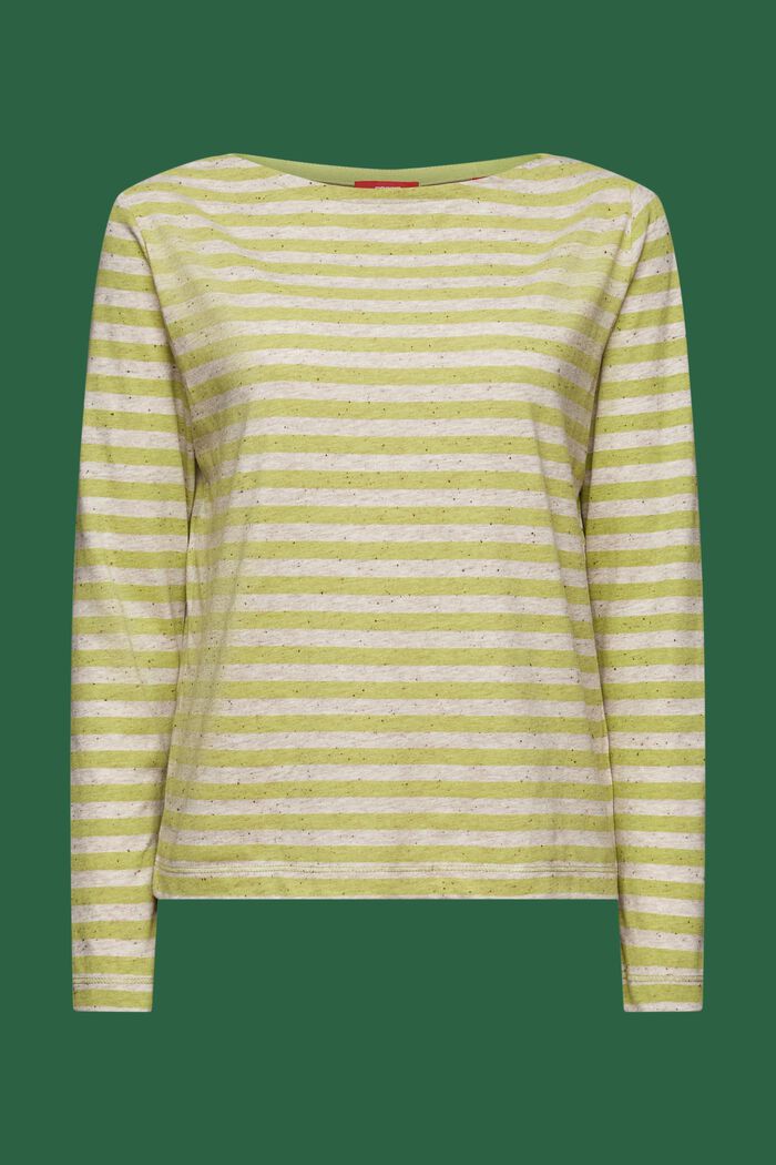 Maglia a maniche lunghe in jersey a righe, PISTACHIO GREEN, detail image number 6
