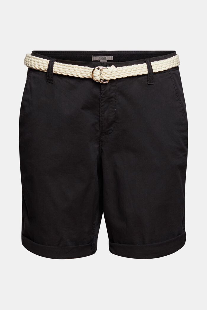 Pantaloncini con cintura in tessuto, BLACK, detail image number 2