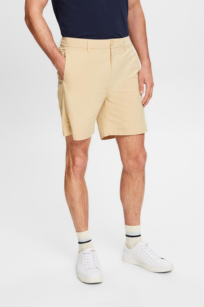 Shorts chino in twill elasticizzato, SAND, detail image number 0