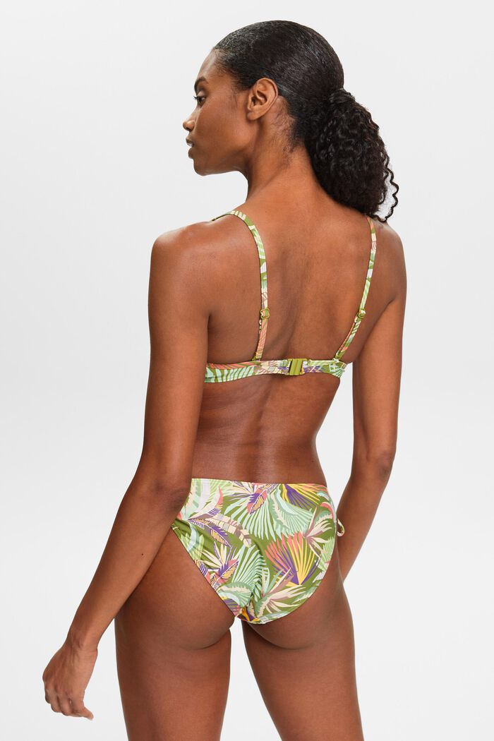Top da bikini imbottito con ferretto e stampa, DARK GREEN, detail image number 3