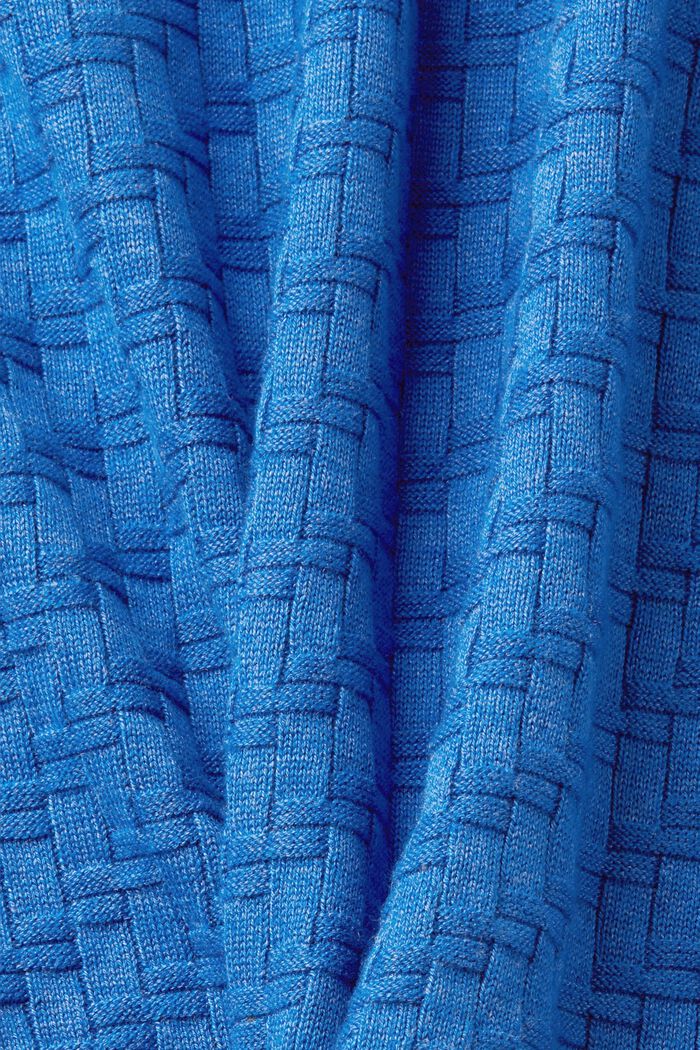 Pullover girocollo strutturato, BLUE, detail image number 6
