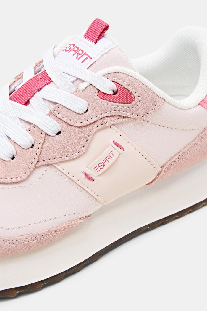 Sneakers in pelle con plateau, PASTEL PINK, detail image number 3