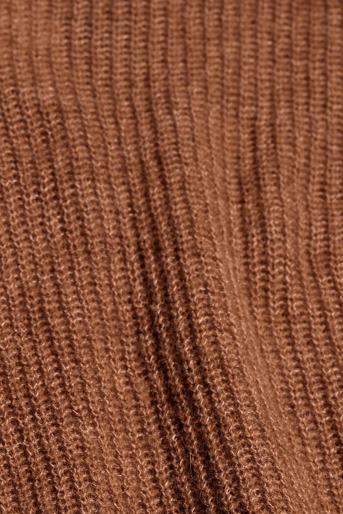 Con alpaca: pullover con scollo a V, CARAMEL, detail image number 4