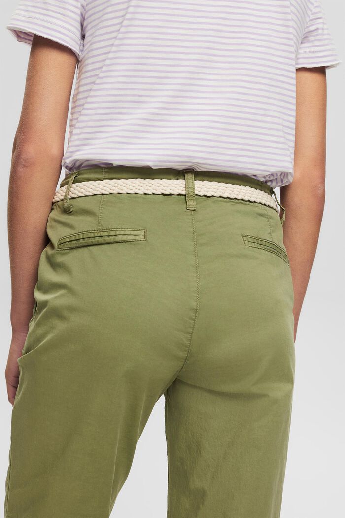 Pantaloni chino con cintura intrecciata, LIGHT KHAKI, detail image number 0