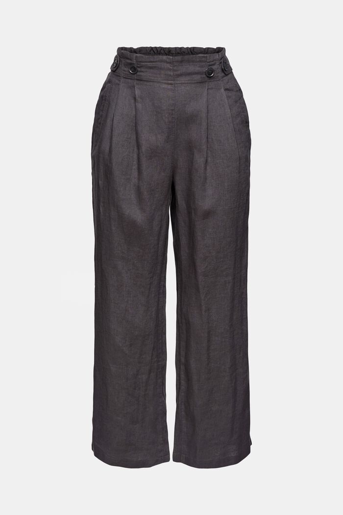 Pantaloni in lino con gamba cropped