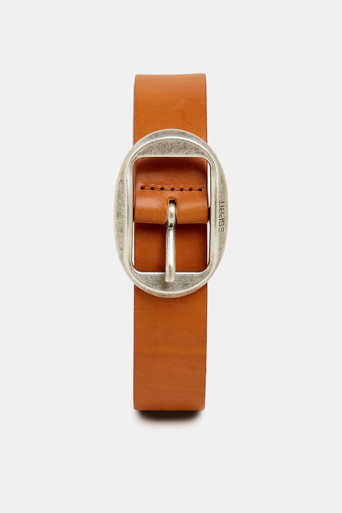 Cintura con fibbia vintage, in pelle, RUST BROWN, detail image number 0