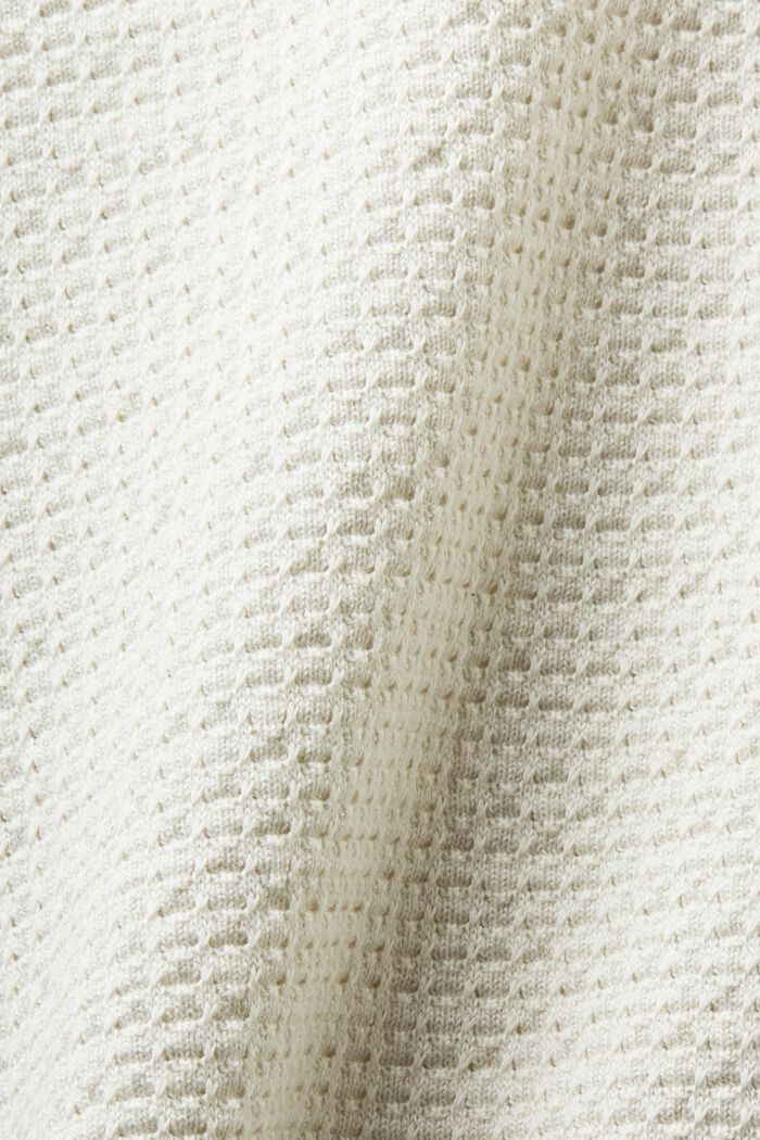 Pullover troyer in cotone strutturato, OFF WHITE, detail image number 4