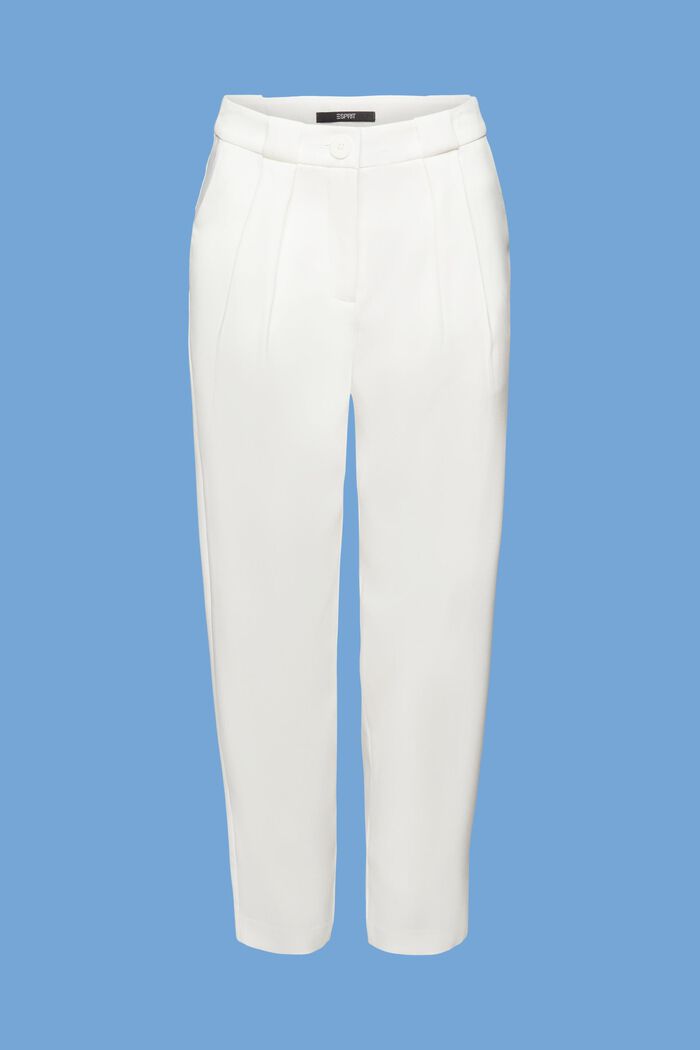 Pantaloni cropped in twill primaverile, WHITE, detail image number 7