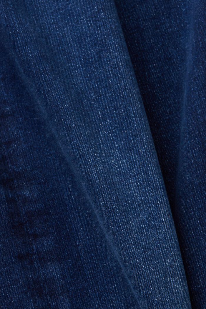 Jeans elasticizzati a gamba dritta, misto cotone, BLUE DARK WASHED, detail image number 6