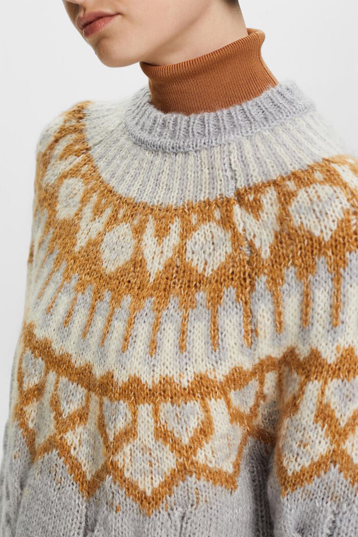 Pullover in misto lana Fair Isle, LIGHT GREY, detail image number 2