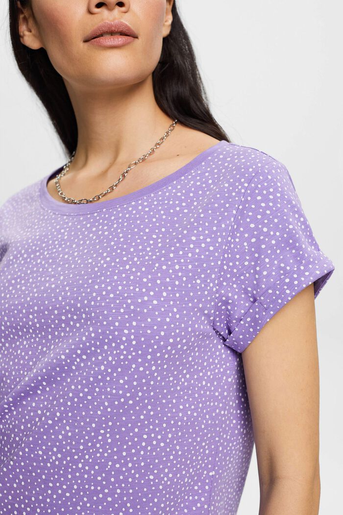 T-shirt con motivo allover, PURPLE, detail image number 2