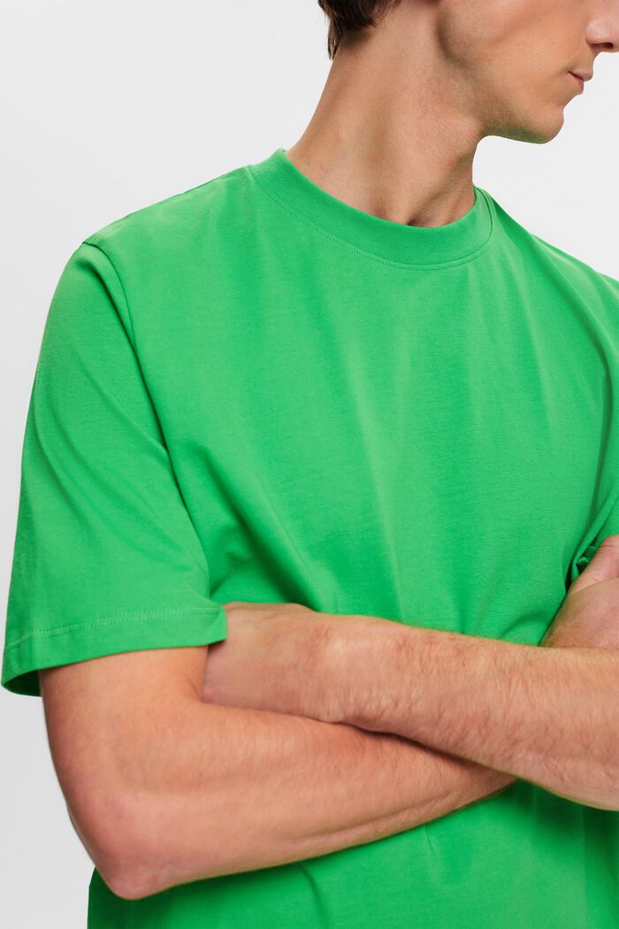 T-shirt girocollo in cotone, GREEN, detail image number 2