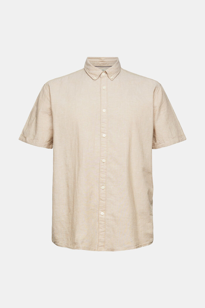 Con lino: camicia button-down a manica corta