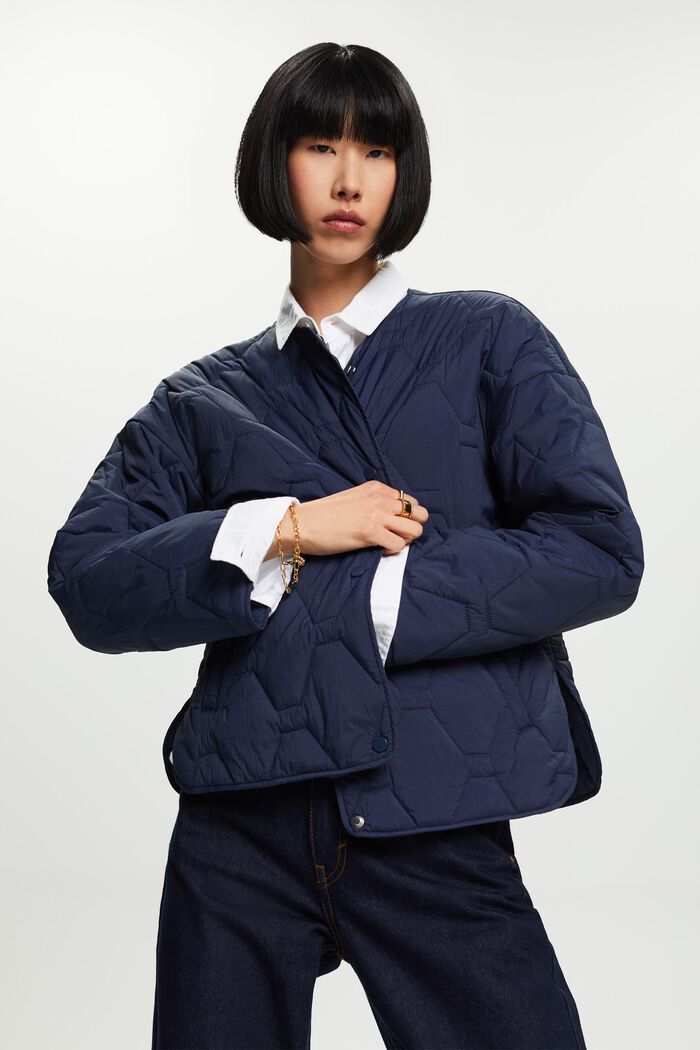 Riciclato: giacca trapuntata leggera, NAVY, detail image number 0