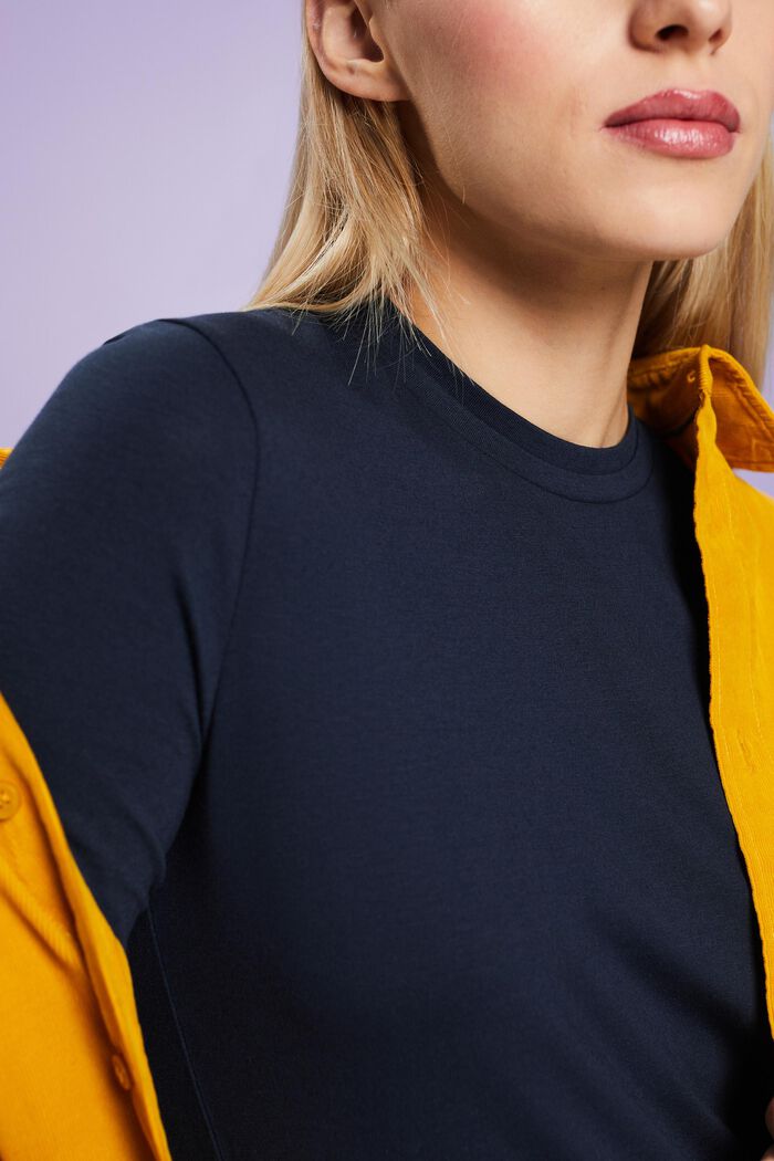 Top a maniche lunghe in jersey, NAVY, detail image number 2