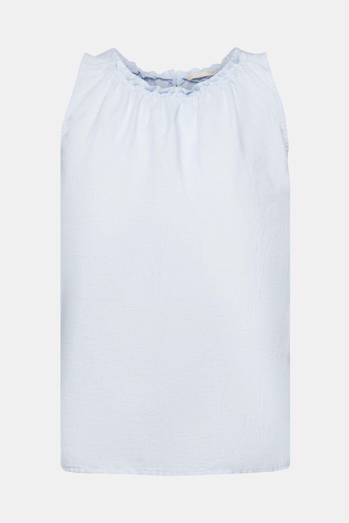 Blusa senza maniche in misto lino, PASTEL BLUE, detail image number 7