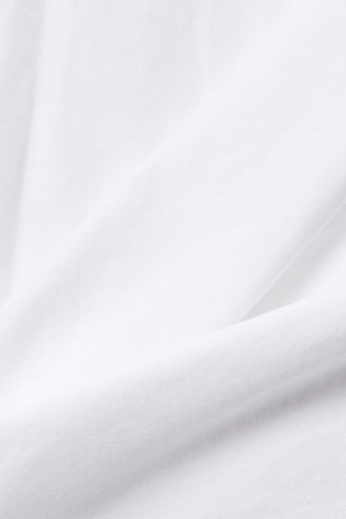 Maglietta in cotone con stampa floreale, WHITE, detail image number 4