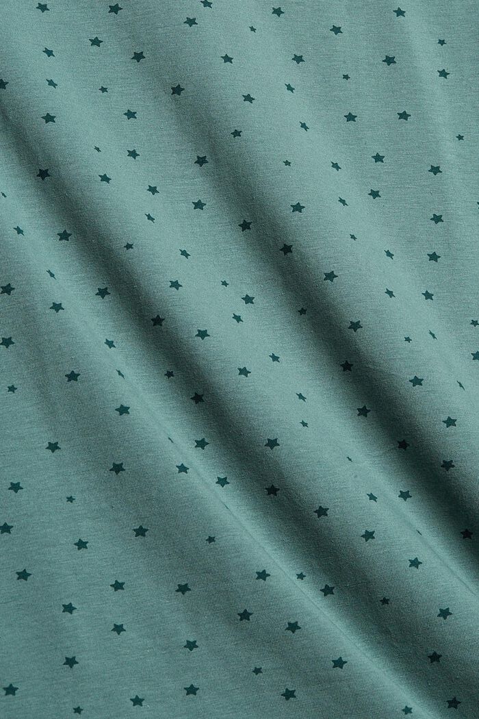 Maglia a maniche lunghe con stampa di stelle, cotone biologico, TEAL BLUE, detail image number 4
