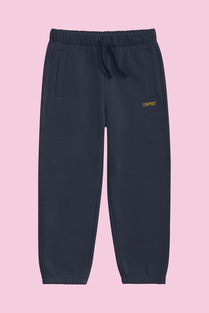 Pantaloni da ginnastica con logo in misto cotone, NAVY, detail image number 0