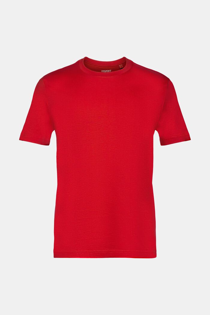 T-shirt girocollo in jersey di cotone Pima, DARK RED, detail image number 7