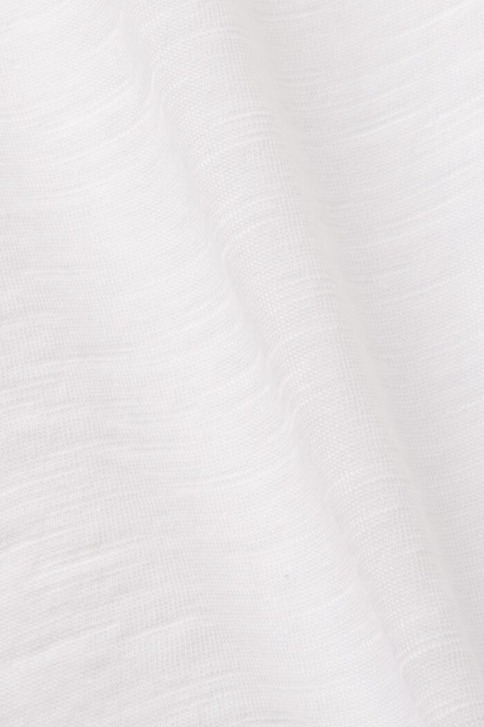 T-shirt di cotone con maniche traforate, WHITE, detail image number 4