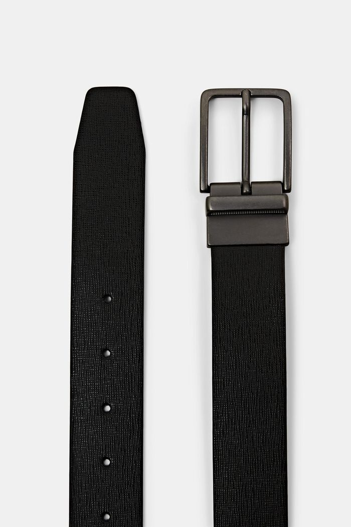 Cintura reversibile in pelle, BLACK, detail image number 1