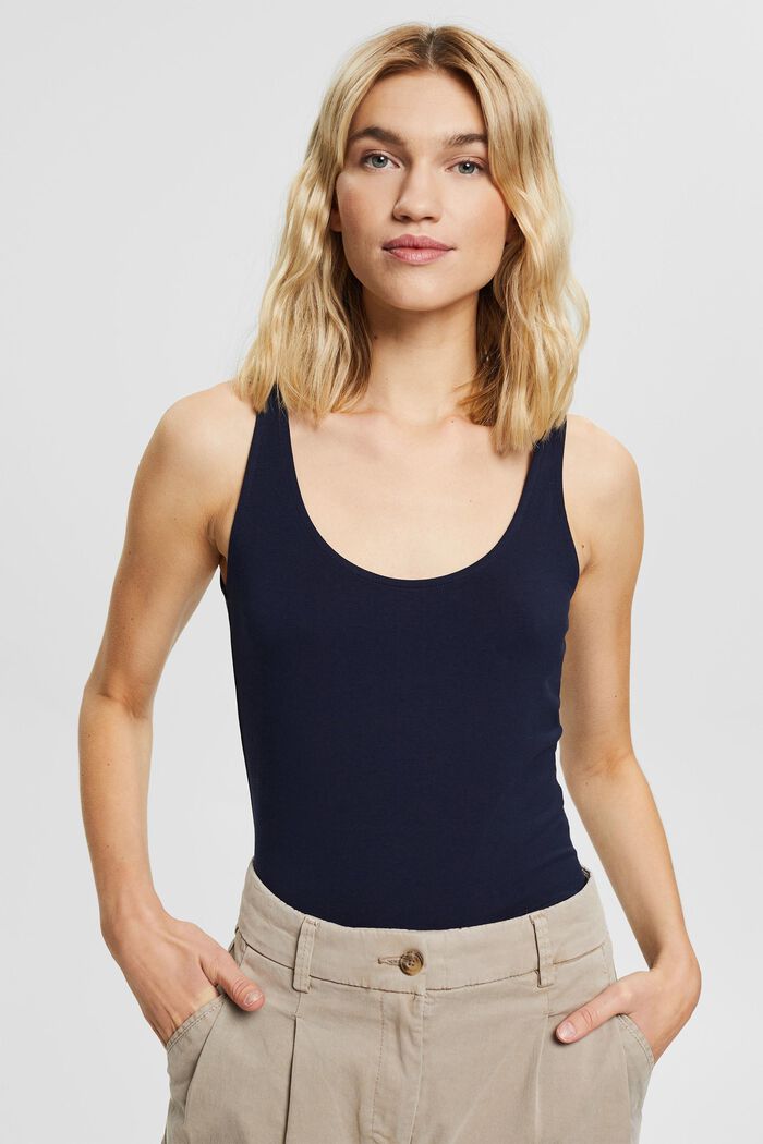 Top in cotone biologico, NAVY, overview