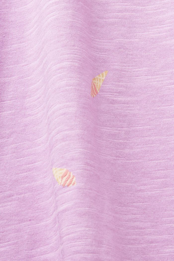 T-shirt con stampa allover, 100% cotone, VIOLET, detail image number 5