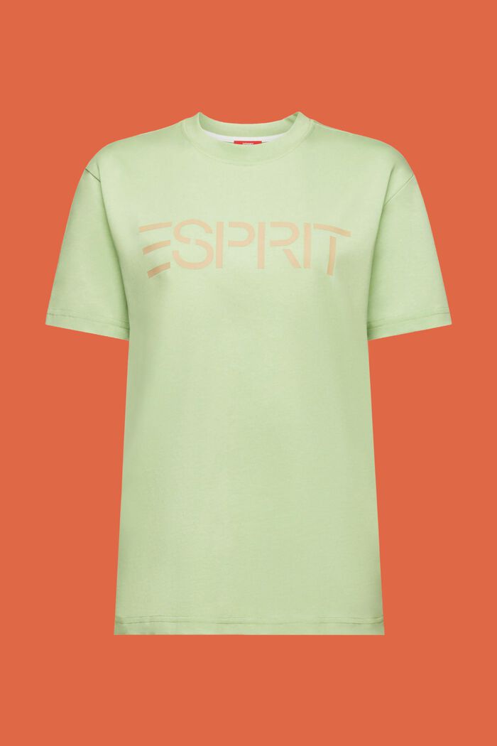 T-shirt unisex in jersey di cotone con logo, LIGHT GREEN, detail image number 7