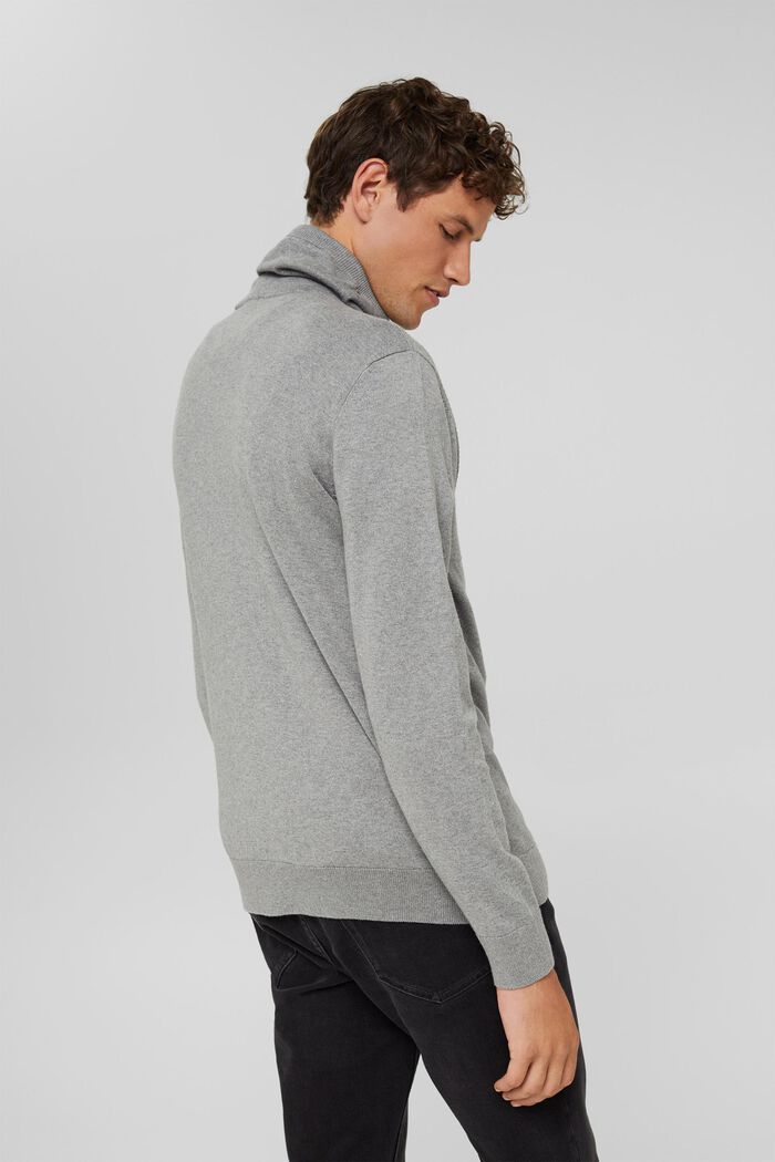 Con cashmere: pullover con colletto con coulisse, MEDIUM GREY, detail image number 3