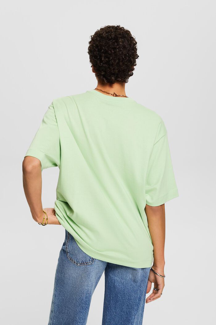 T-shirt a girocollo con logo, LIGHT GREEN, detail image number 3
