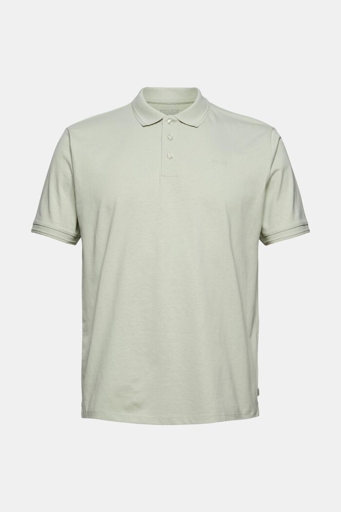 Con lino e cotone biologico: polo in jersey, PASTEL GREEN, detail image number 0